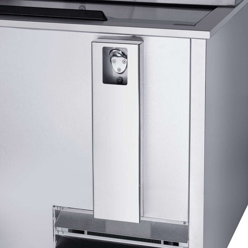 95 in. Commercial Bottle Cooler in Stainless-Steel with Built-In Opener, ETL Listed, 30 cu. ft.