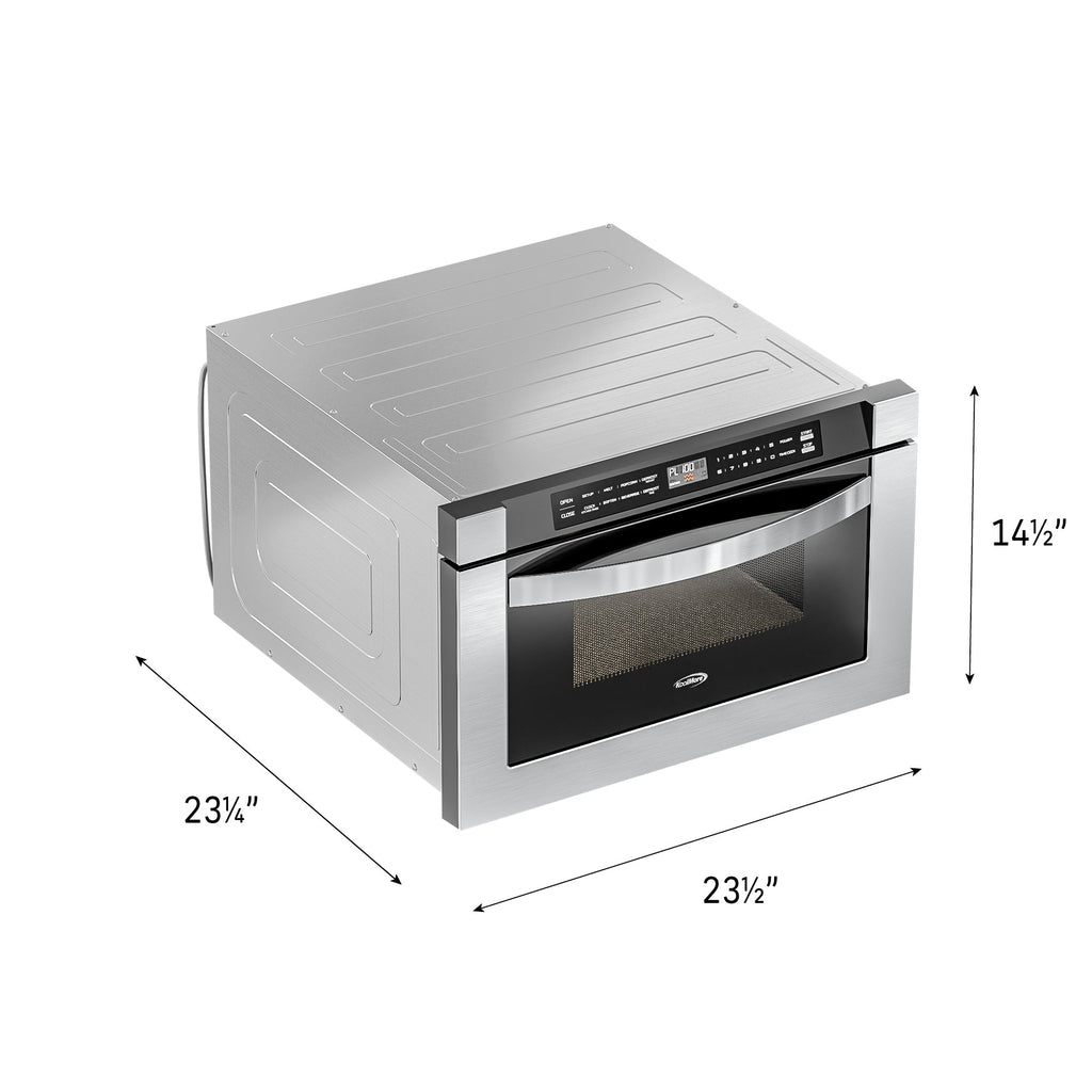 24 in. Stainless-Steel Microwave Drawer, Wall-Mounted with Flat Bottom,1.2 Cu. Ft.