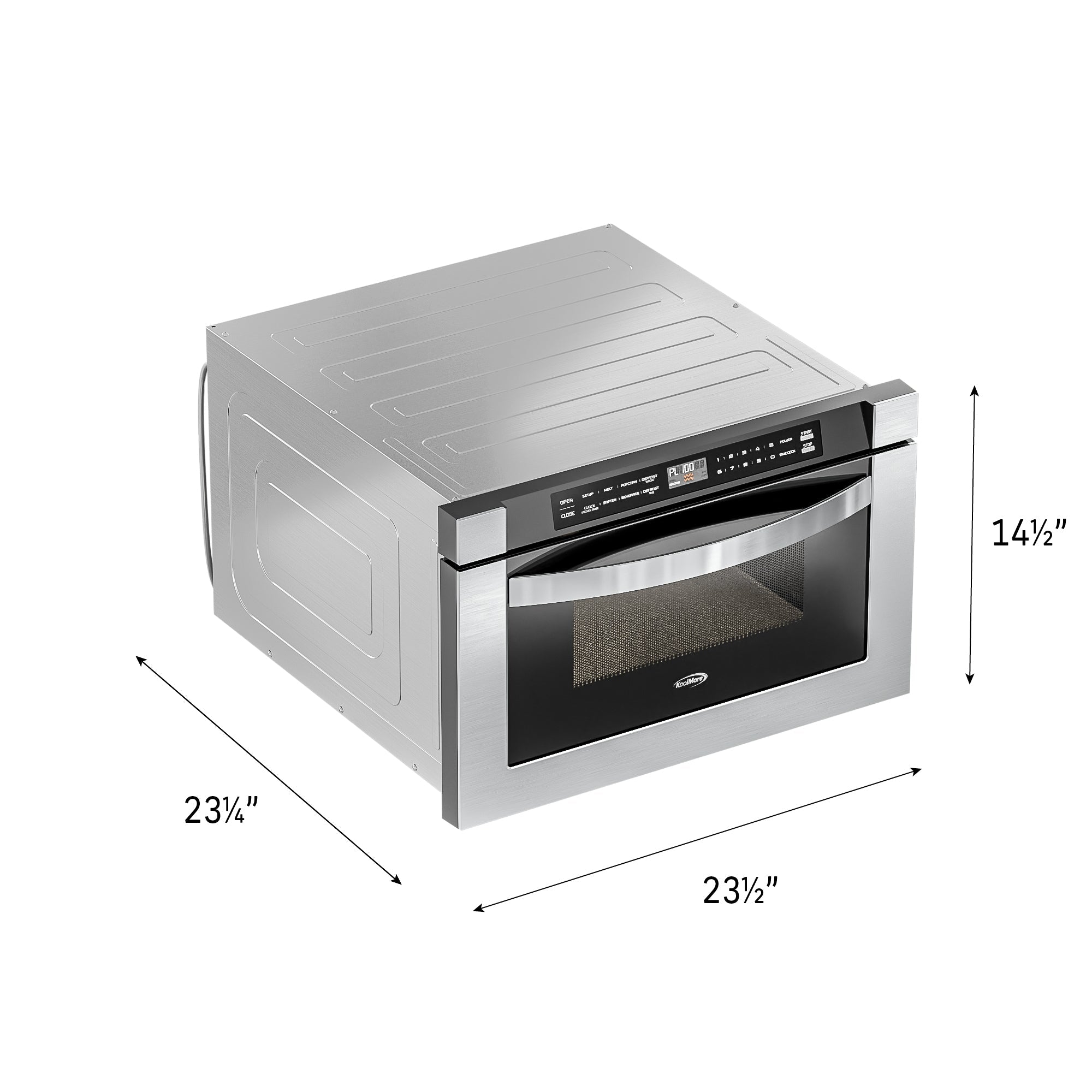 24 in. Stainless-Steel Microwave Drawer, Wall-Mounted with Flat Bottom,1.2 Cu. Ft.