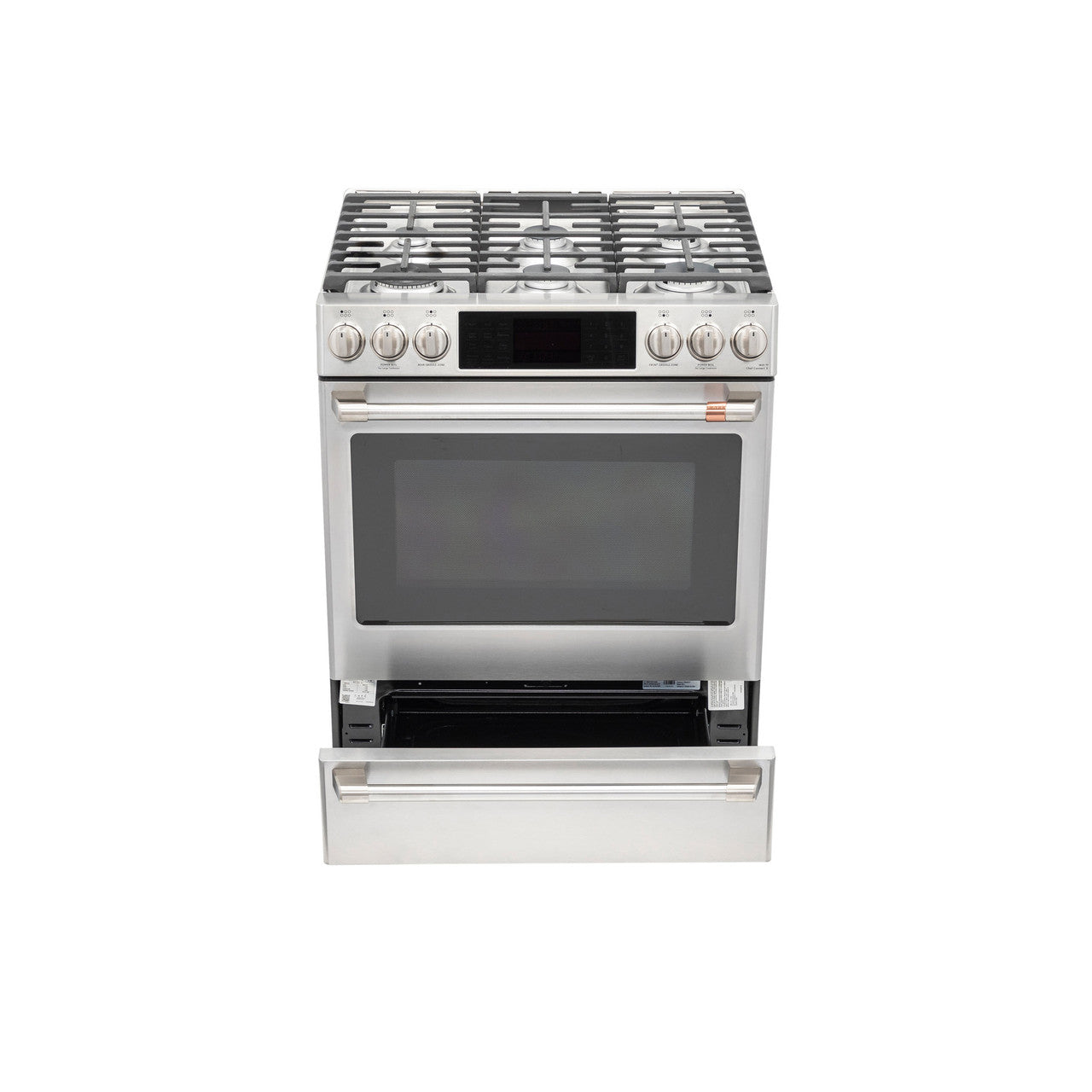 CAFÉ™ 30" Smart Slide-In, Front-Control, Dual-Fuel Range with Warming Drawer