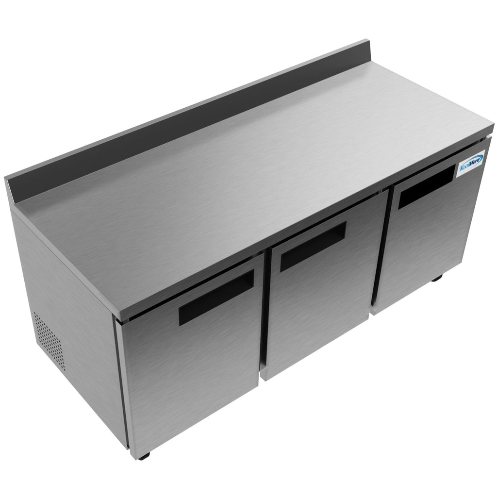 72 in. Three-Door Worktop Refrigerator With 3.5 in. Backsplash - 16.9 Cu Ft.