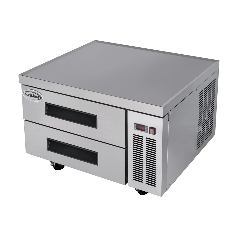 36 in. Commercial Chef Base Refrigerator Storage Cabinet for Cold Foods, Fresh Ingredients, and Condiments, Refrigerated Pull-Out Drawers, Rolling Caster Wheels, ETL Listed
