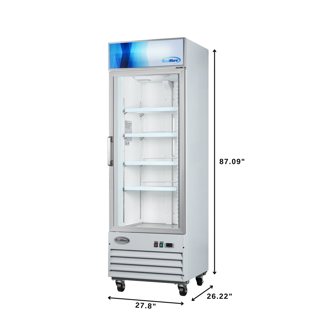 27 in. 1-Door Commercial Display Merchandiser Freezer 13 cu. ft. in White
