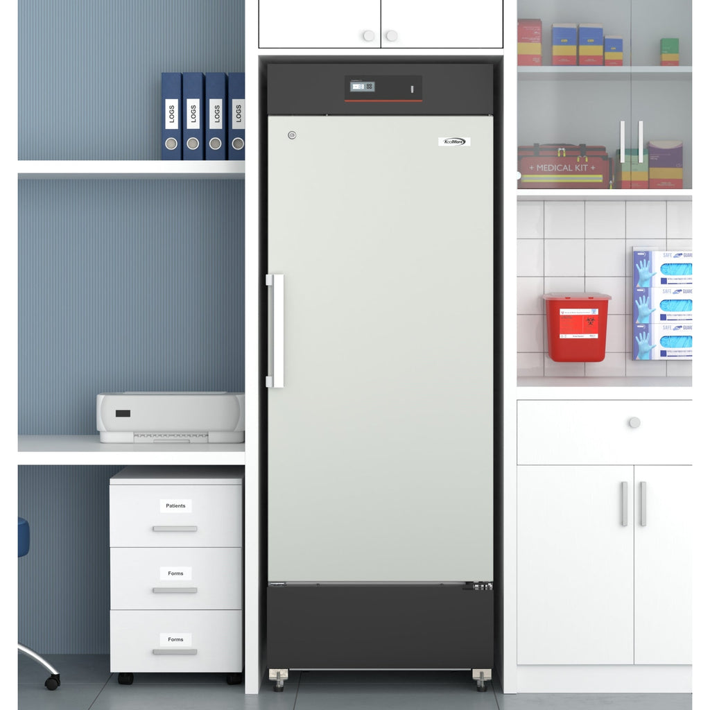 27 in. -25 C Upright Medical Freezer For Pharmacy / Laboratory With Dynamic Freeze, LED Display, Multi-Level Emergency Alarms and Precise Temperature Control, 10.8 Cu. Ft.