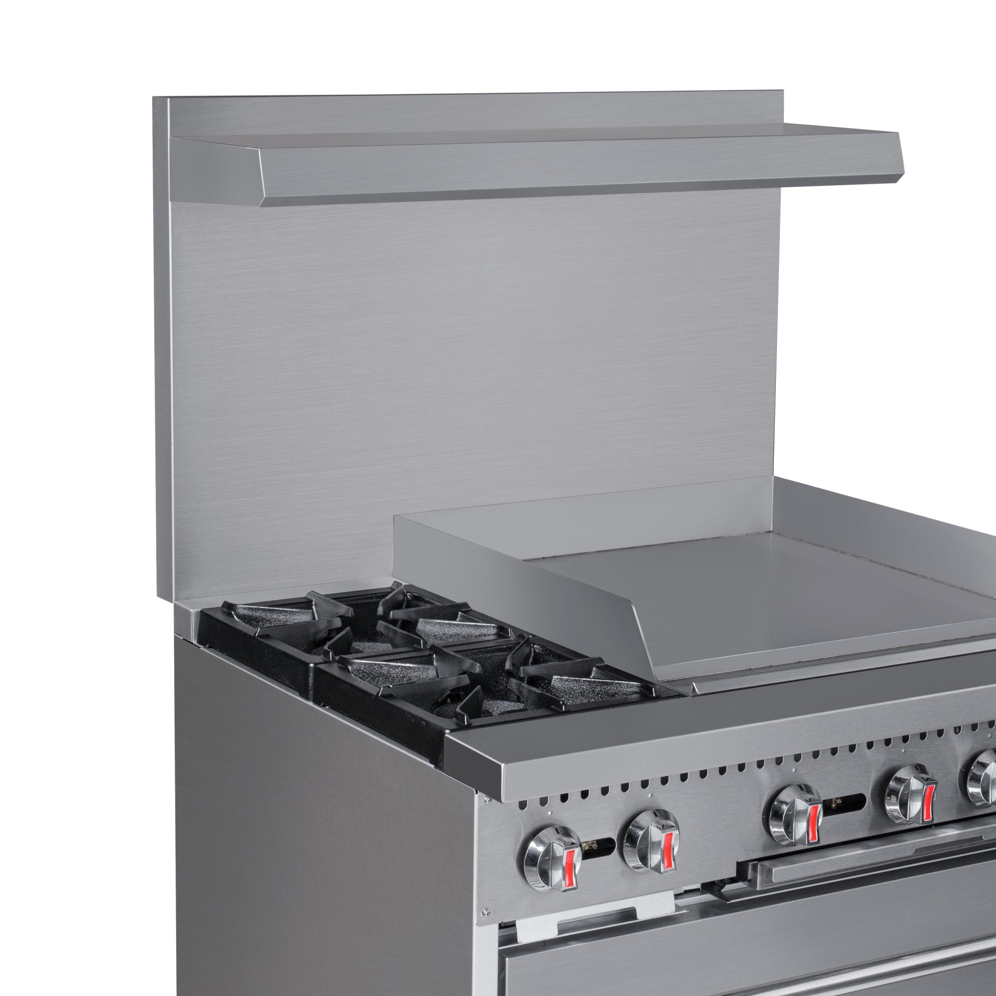 36 in. 2 Burner Commercial LP Range with 24 in. Griddle in Stainless-Steel