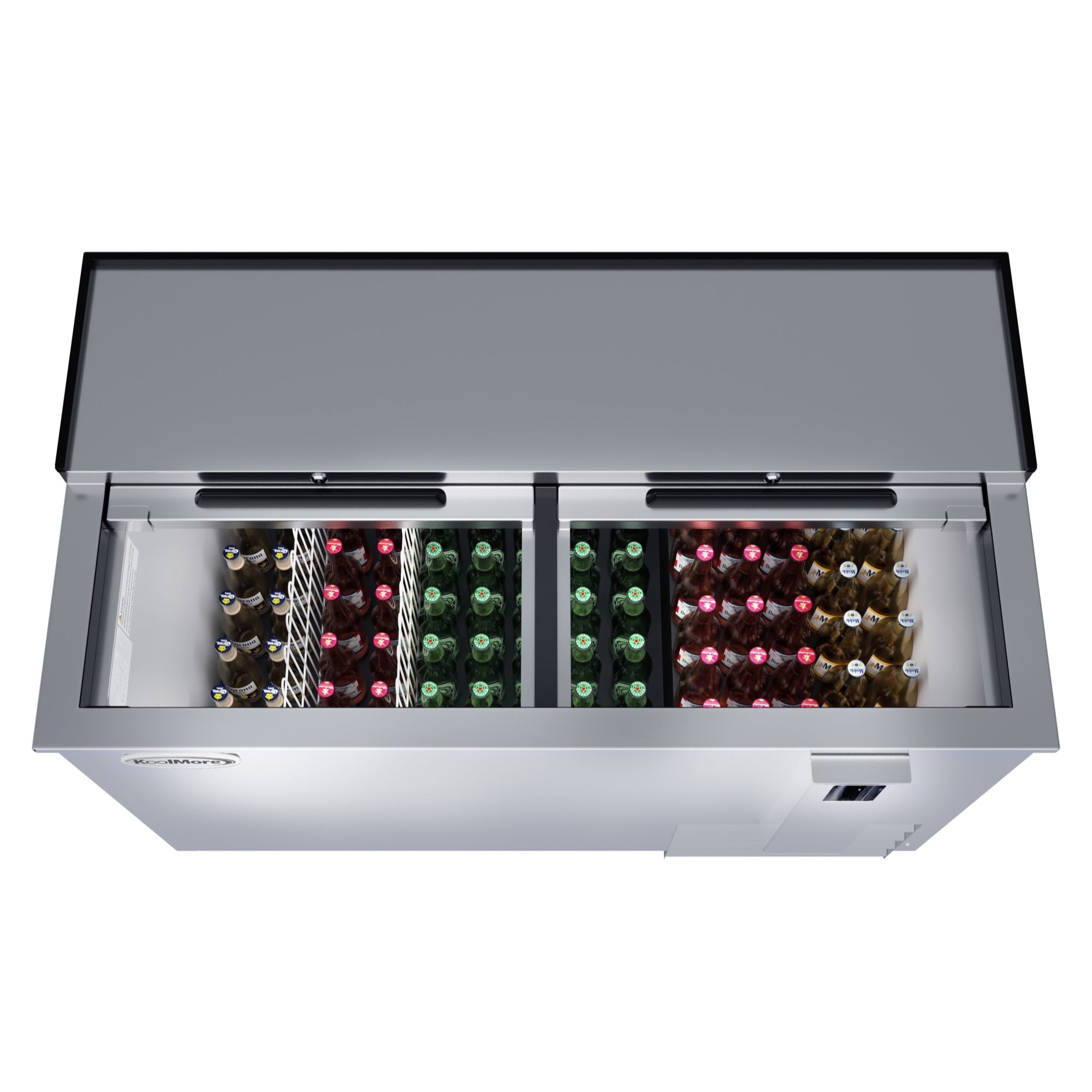 50 in. Commercial Bottle Cooler in Stainless-Steel with Built-In Opener, ETL Listed, 14 cu. ft.