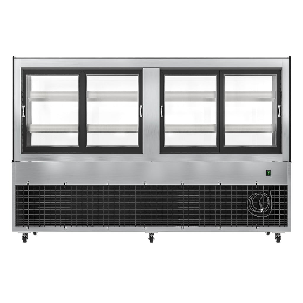 71 in. Dry Bakery Display Case with Front Curved Glass Protection, 20 cu ft.