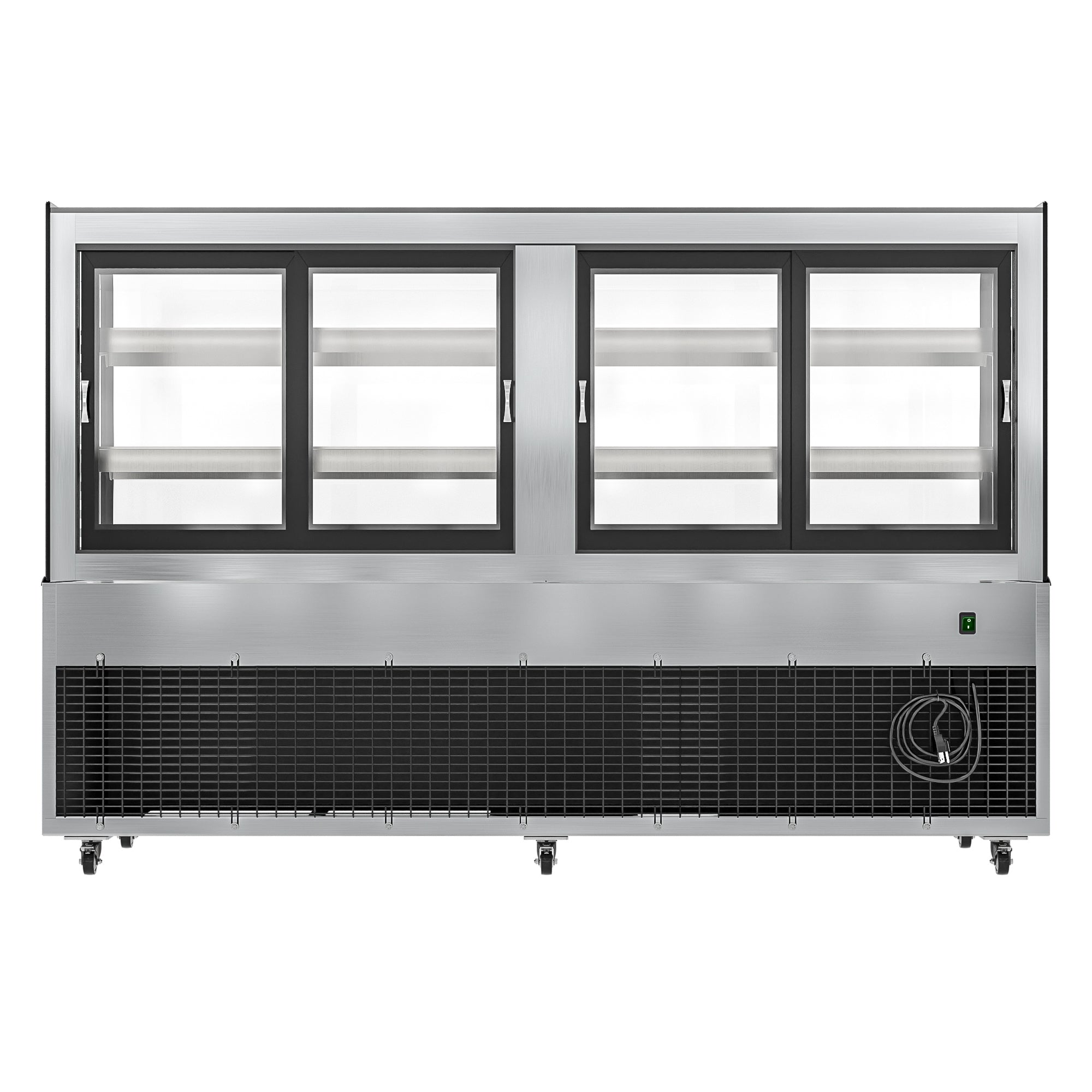 71 in. Dry Bakery Display Case with Front Curved Glass Protection, 20 cu ft.