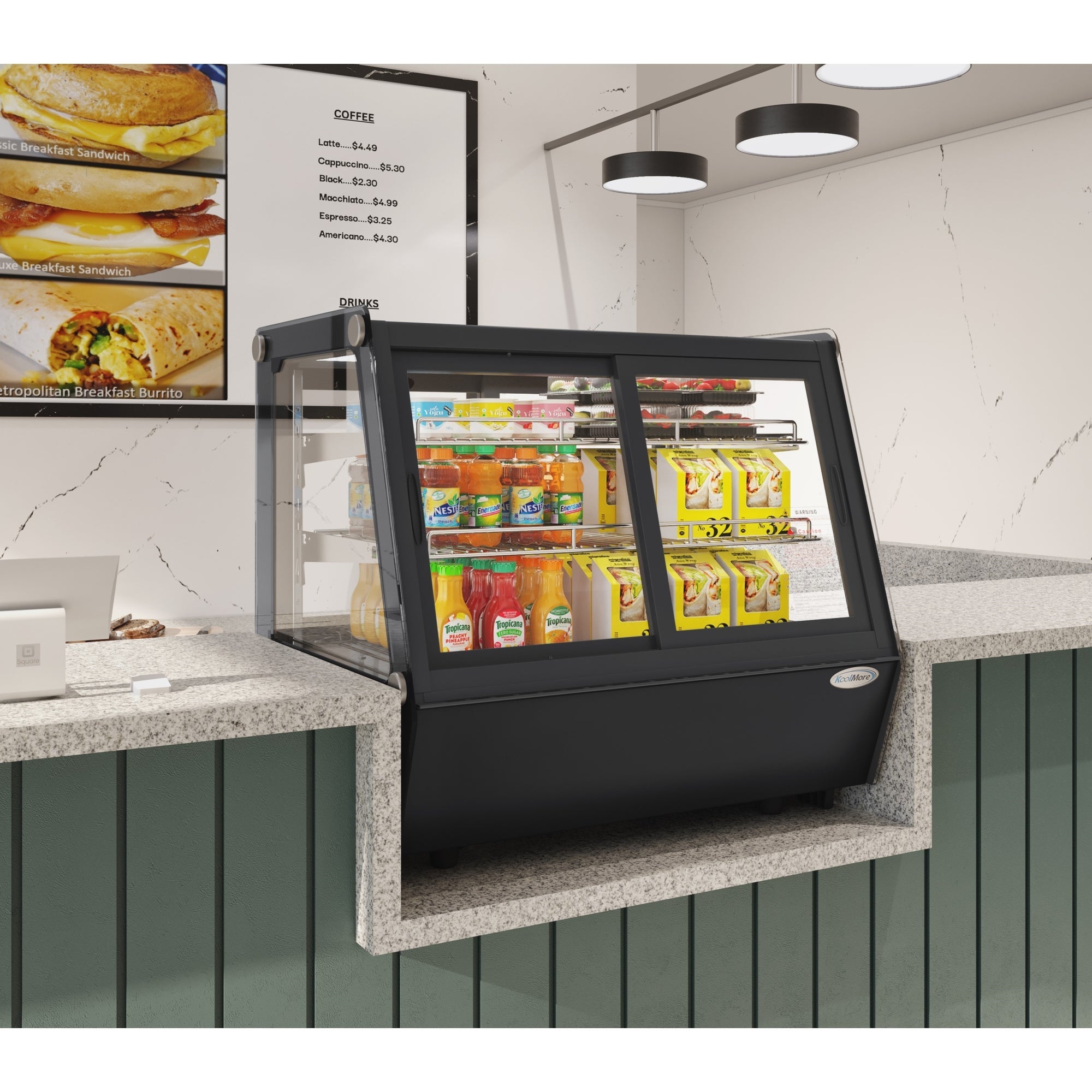 28 in. Self-Service Countertop Display Refrigerator in Black