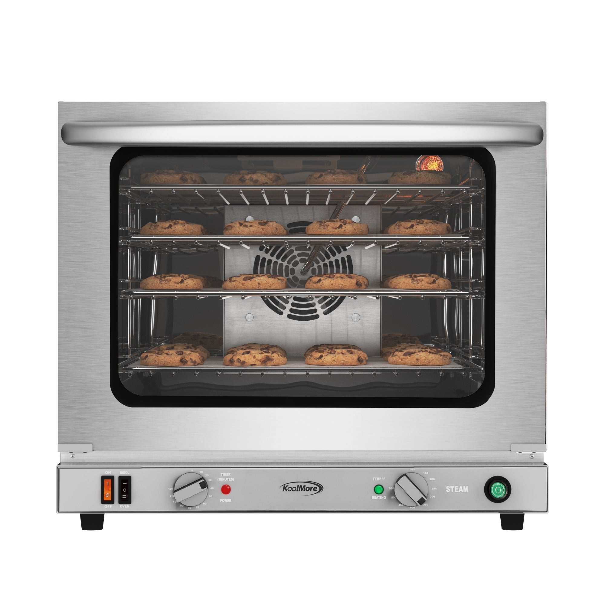 23 in. Countertop Convection Oven for Half-Size Pans with 4 Racks 2800W of Power and Steam Injection, 240V in Stainless-Steel