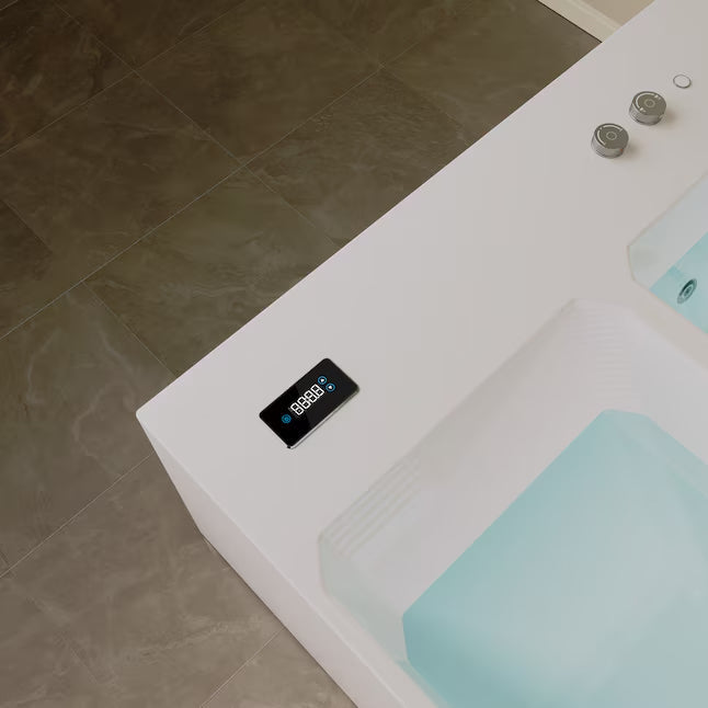 Empava Cold Bath 78.74" x 55.12" Rectangle Alcove Whirlpool Tub Reversible Drain New
