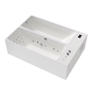Empava Cold Bath 78.74" x 55.12" Rectangle Alcove Whirlpool Tub Reversible Drain New