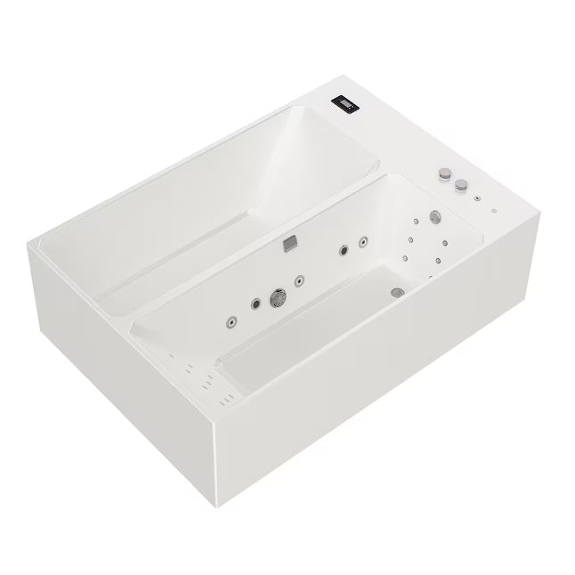 Empava Cold Bath 78.74" x 55.12" Rectangle Alcove Whirlpool Tub Reversible Drain New