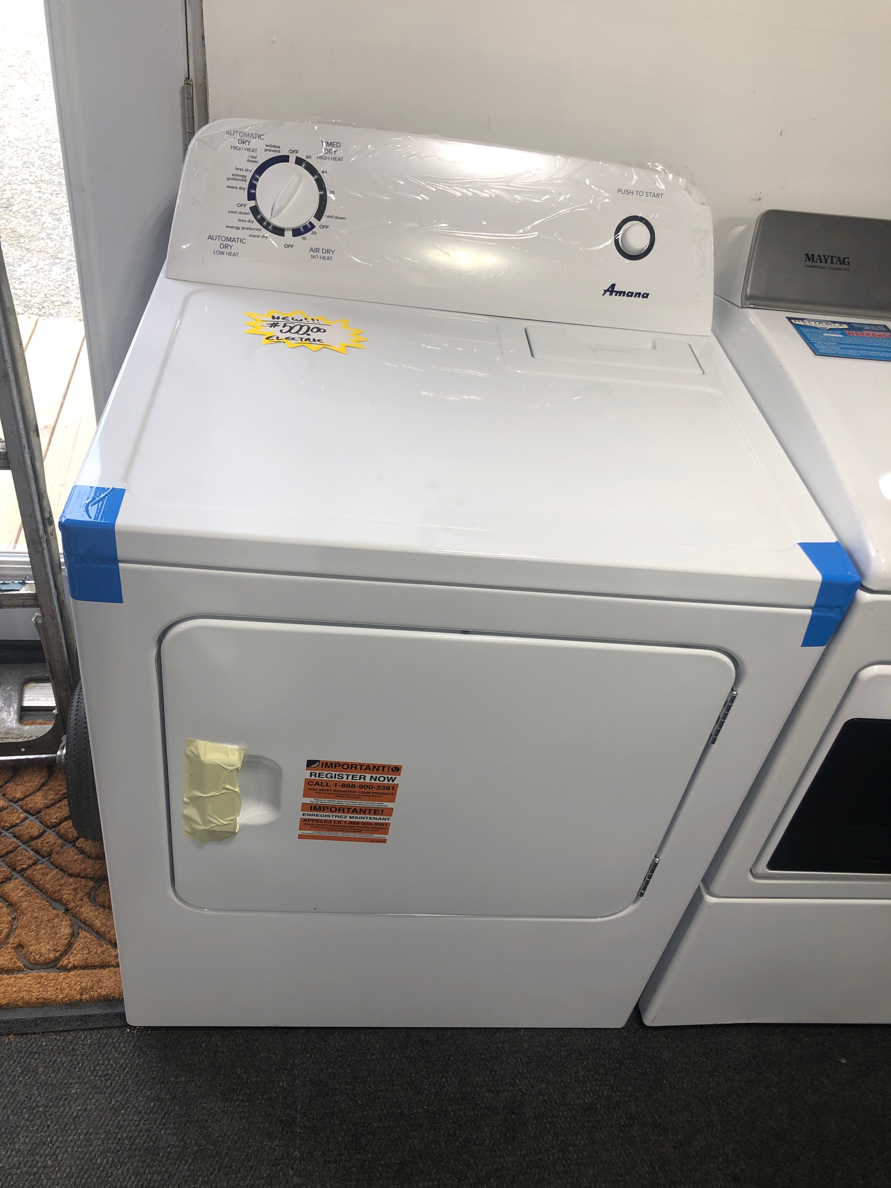 New!! Amana 6.5 CU. FT. Electric Dryer