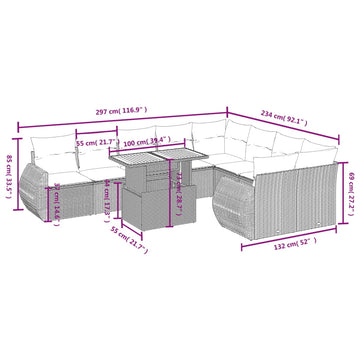 vidaXL Garden Sofa Set Black, Cream White