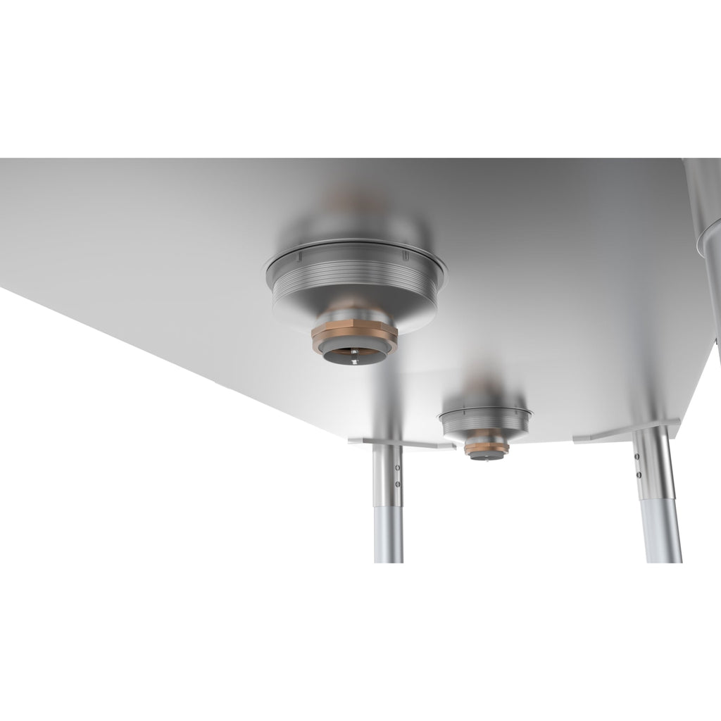 56 in. Two Compartment Stainless Steel Commercial Sink with 2 Drainboards, Bowl Size 12"x 16"x 10"