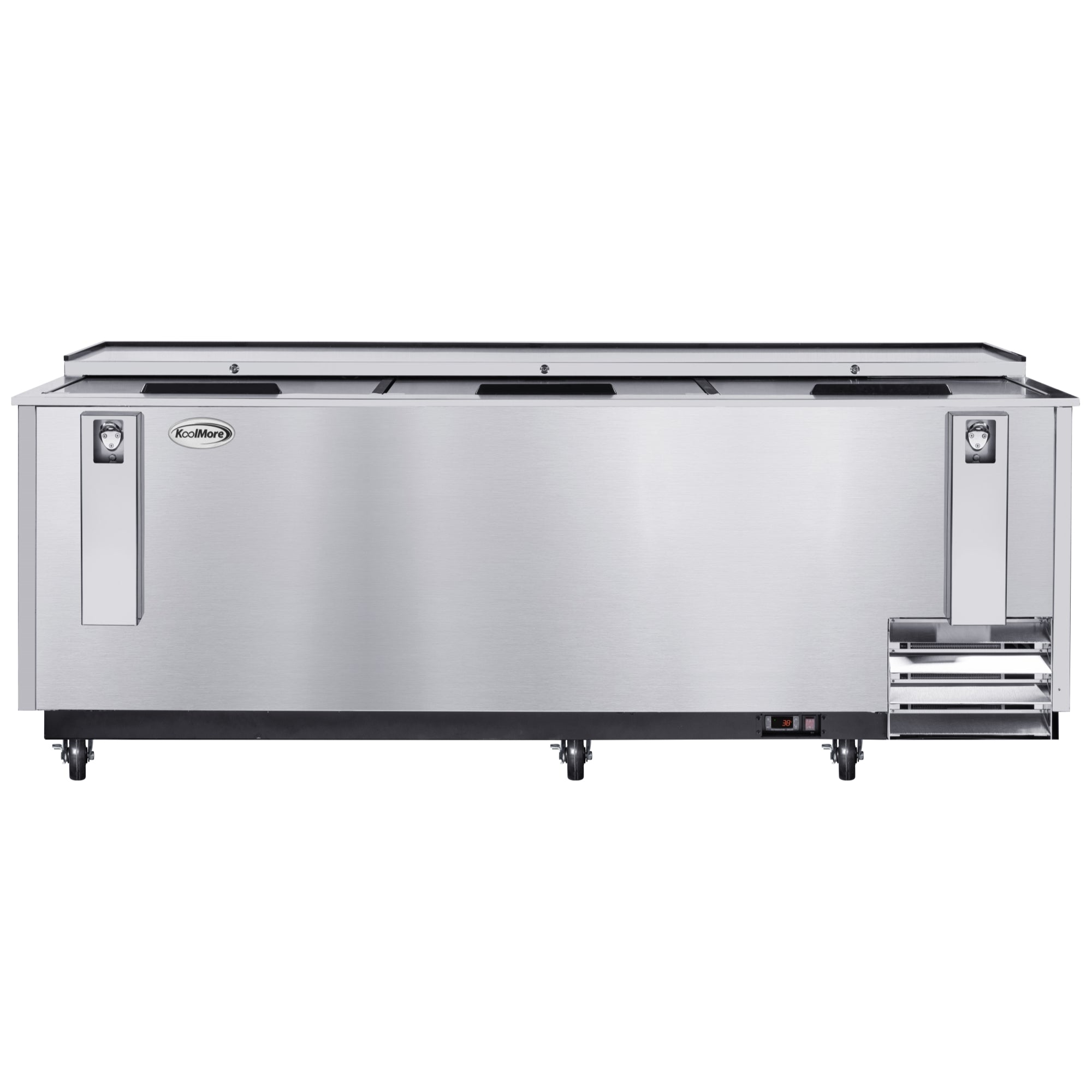 95 in. Commercial Bottle Cooler in Stainless-Steel with Built-In Opener, ETL Listed, 30 cu. ft.