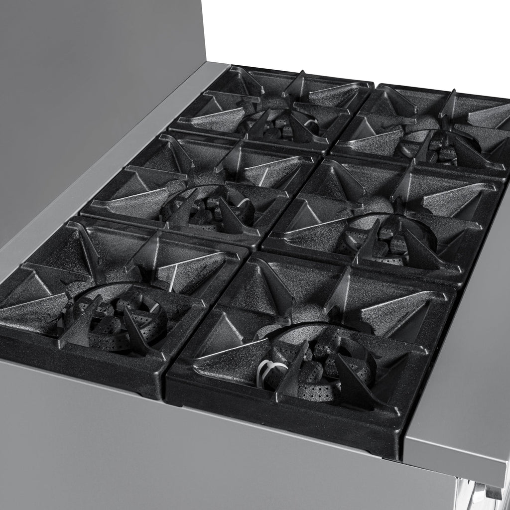 36 in. 6 Burner Commercial Natural Gas Range in Stainless-Steel