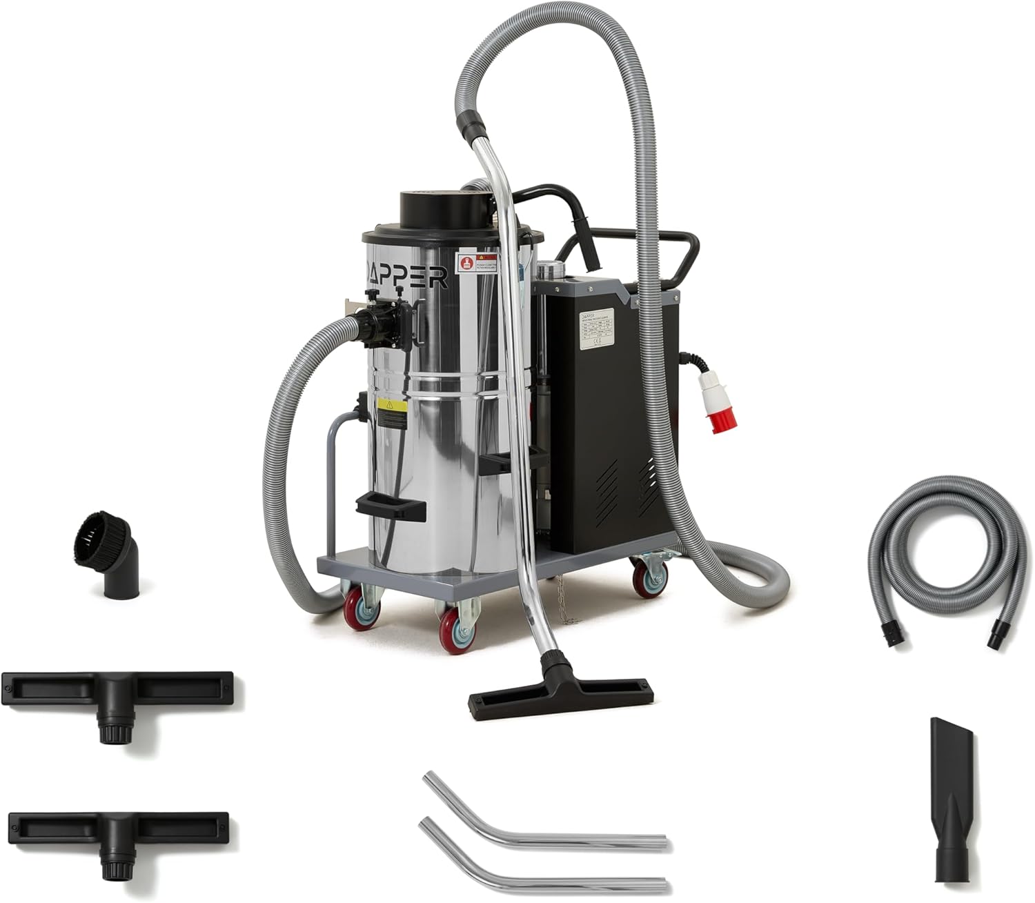 Dapper Supply Wet/Dry Vacuum 14.5 Gal. 6.84 HP 3-Phase 220V with Attachments New