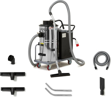 Dapper Supply Wet/Dry Vacuum 14.5 Gal. 6.84 HP 3-Phase 220V with Attachments New