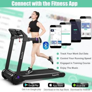 Costway 3HP Folding Electric Treadmill Bluetooth Speaker 58697023 New