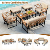 Costway 7 Piece Outdoor Patio Conversation Set w/ Cushions Bungee Rope Seat 674392158 New