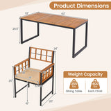 Costway 7-Piece Outdoor Patio Dining Set Acacia Wood Table Chairs Umbrella Hole 45210558 New