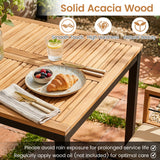 Costway 7-Piece Outdoor Patio Dining Set Acacia Wood Table Chairs Umbrella Hole 45210558 New