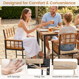 Costway 7-Piece Outdoor Patio Dining Set Acacia Wood Table Chairs Umbrella Hole 45210558 New