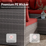 Costway 7-Piece PE Rattan Patio Furniture Set Glass Table Soft Cushions Outdoor 80563632 New