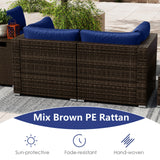 Costway 7-Piece Outdoor Patio Furniture Set w/ 32" Fire Pit Table & Propane Tank Cover 39289544 New