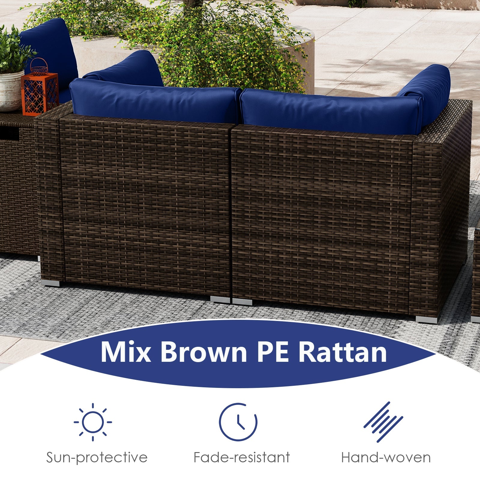 Costway 7-Piece Outdoor Patio Furniture Set w/ 32" Fire Pit Table & Propane Tank Cover 39289544 New