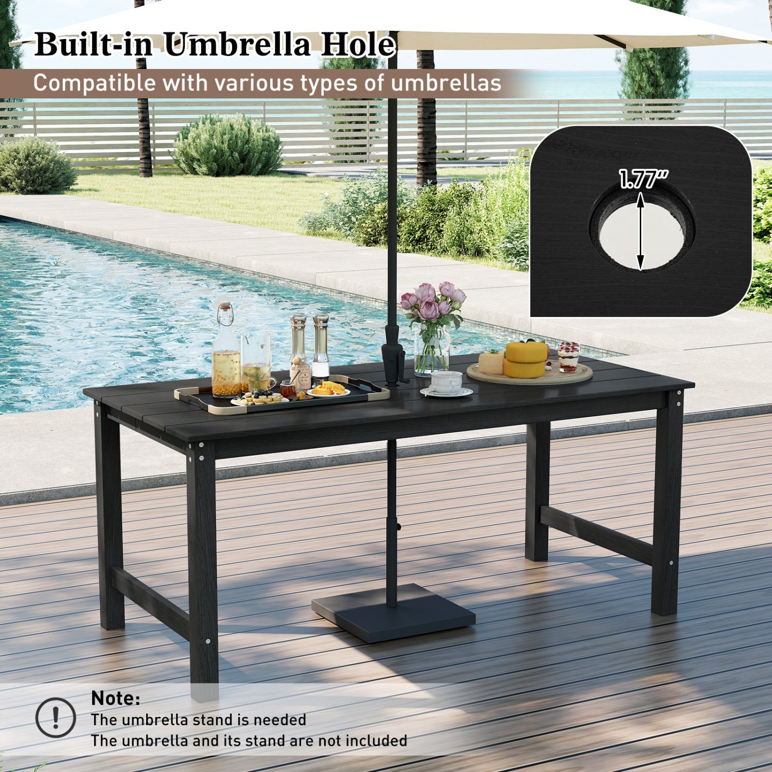 Costway 7-Piece Outdoor Patio Dining Set HDPE Weather Resistant Table Chairs 12045682 New