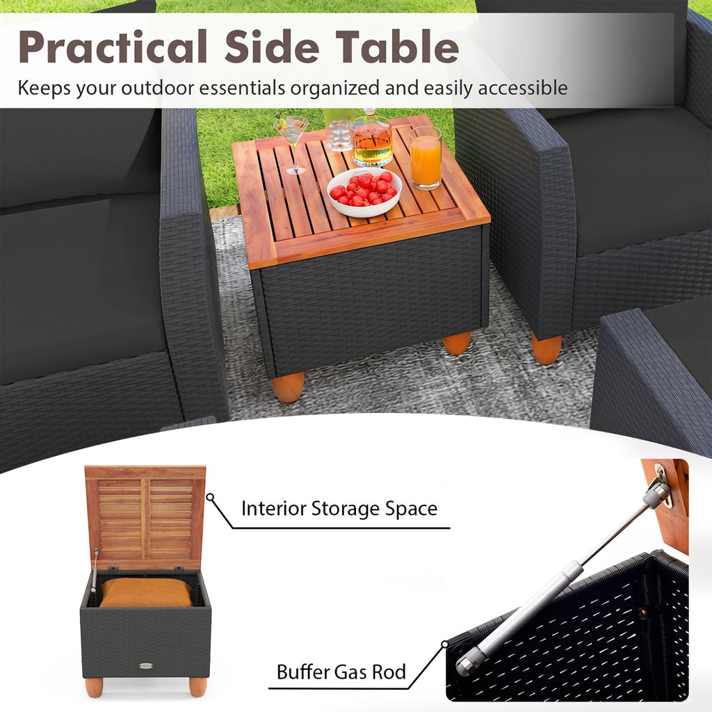 Costway 7-Pc Patio PE Rattan Sectional Sofa Set w/ Armchairs & Table 28739654 New