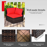 Costway 7-Pc Patio Furniture Set w/ 35" 50000 BTU Propane Gas Fire Pit Table & Waterproof Cover 96487235 New