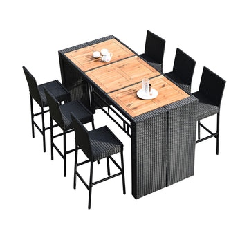 Costway 7-Pc Patio Rattan Wicker Dining Furniture Set 30482697 New