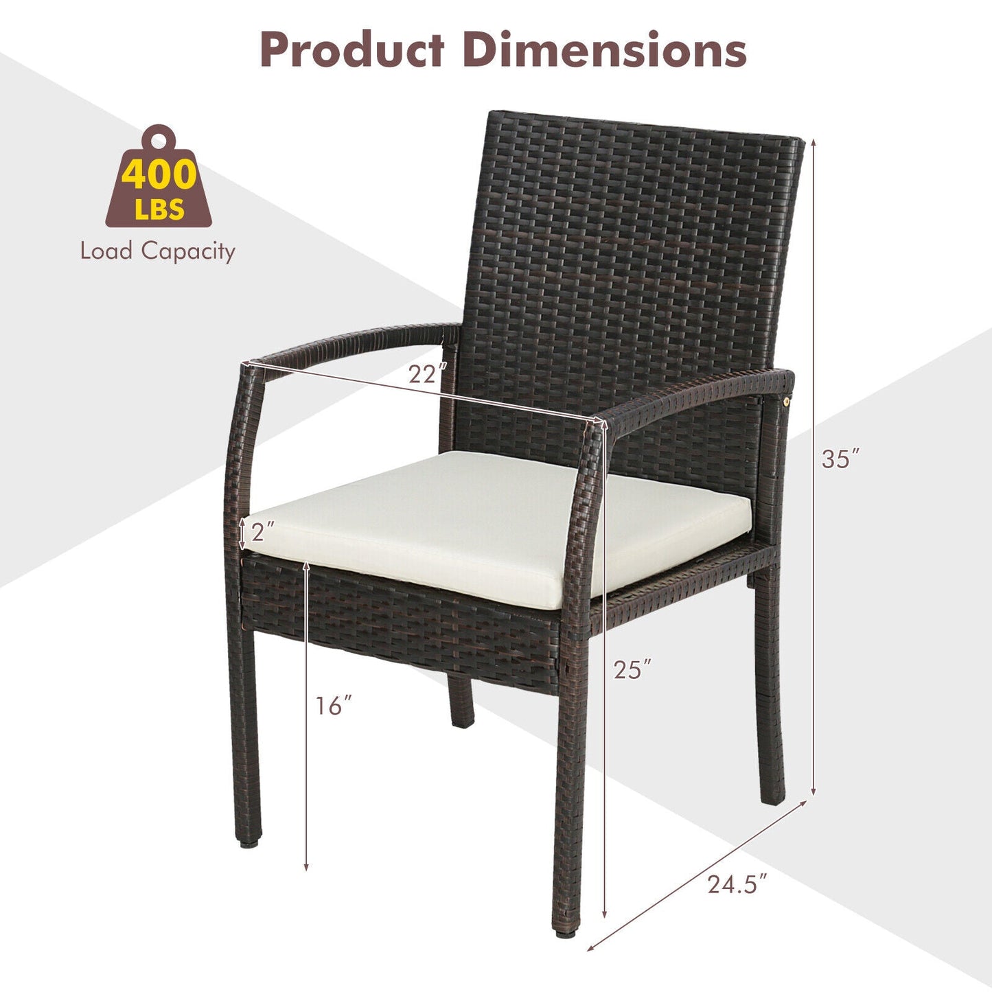 Costway 7-Pc Patio Wicker Cushioned Dining Set w/ Umbrella Hole 21965384 New