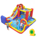 Costway 7-in-1 Outdoor Inflatable Bounce House Water Slide Splash Pool w/ 680W Blower 84193765 New