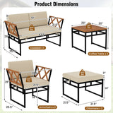 Costway 7 Piece Outdoor Patio Conversation Set w/ Cushions Bungee Rope Seat 674392158 New