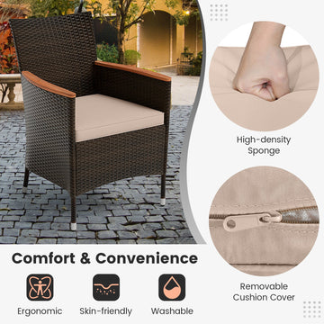 Costway 7-Pc Patio Rattan Garden Dining Set w/ Cushions 19376820 New