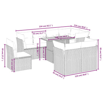 vidaXL Garden Sofa Set Black, Cream White