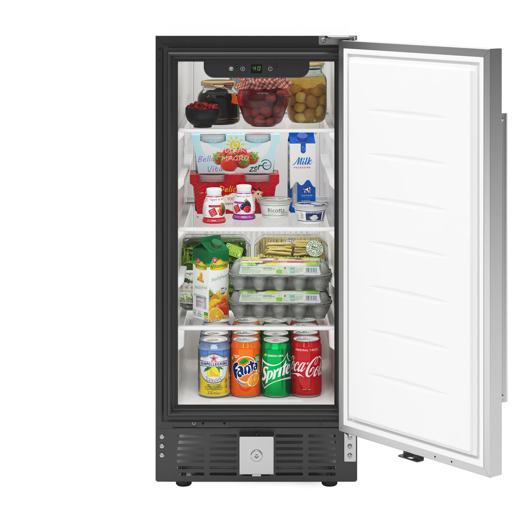 15 in. Small Stainless Steel Built-In Refrigerator and Beverage Cooler, 3 cu. ft.