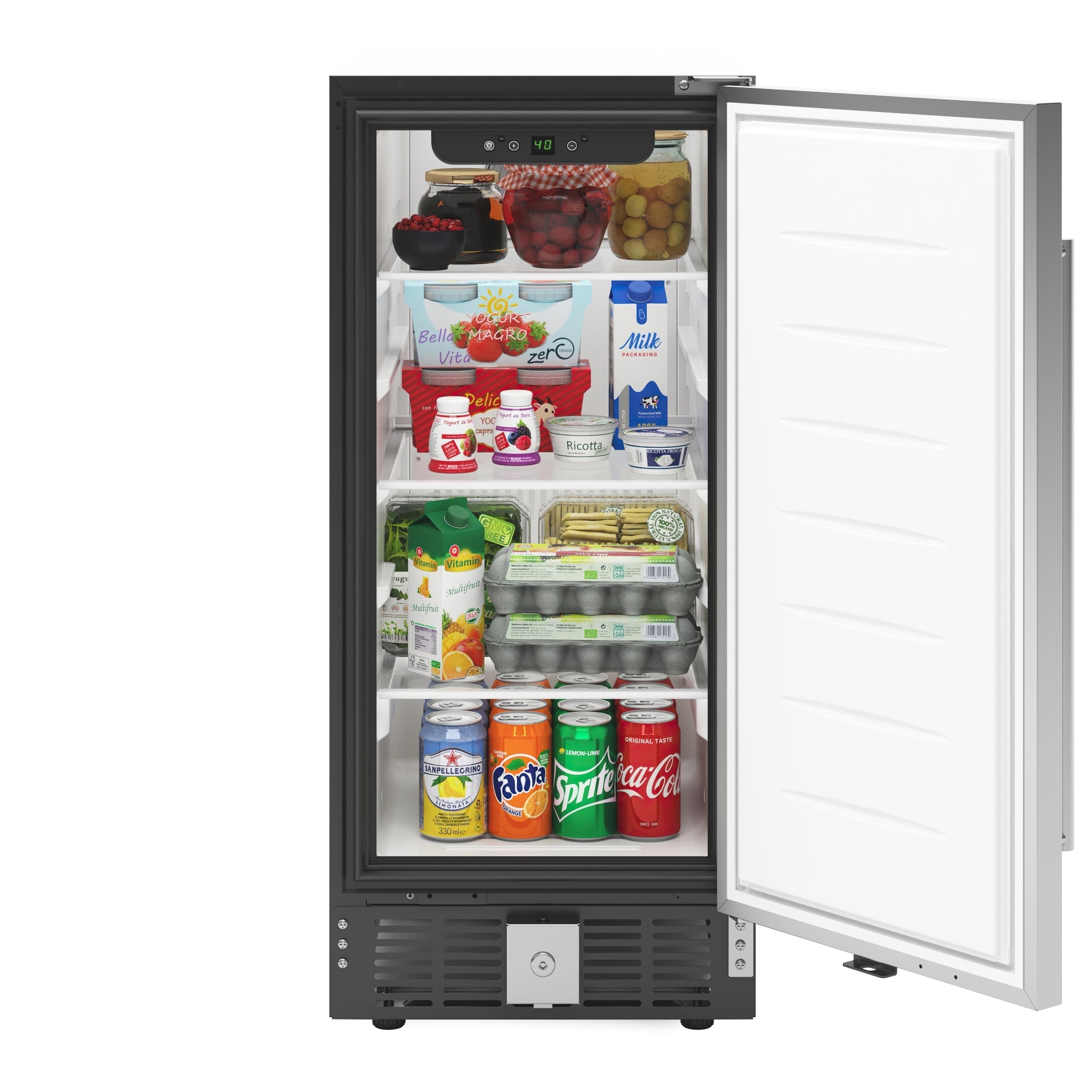 15 in. Small Stainless Steel Built-In Refrigerator and Beverage Cooler, 3 cu. ft.