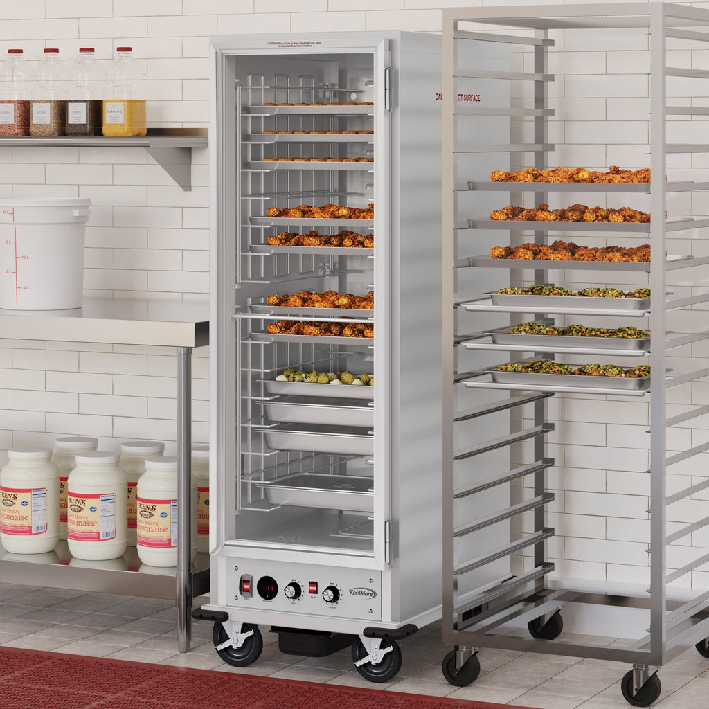33 in. Commercial Insulated Heated Holding/Proofing Cabinet with Glass Door and Wire Racks in Silver