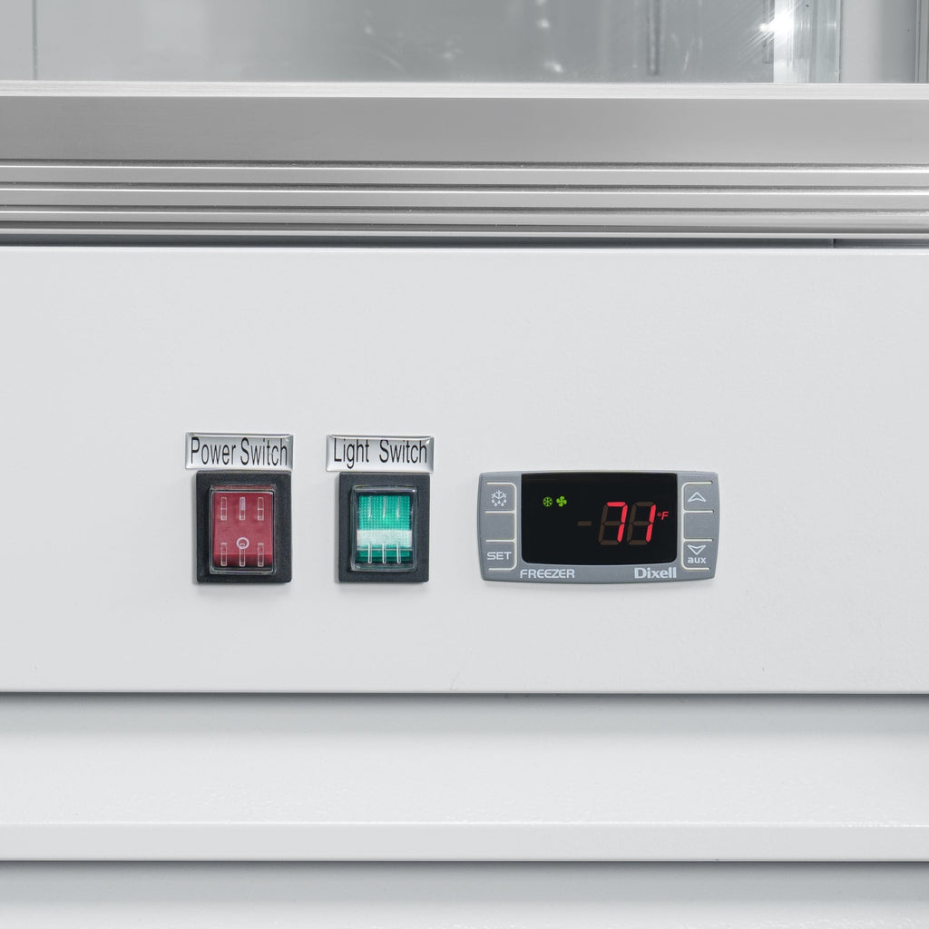 53 in. 2-Door Commercial Display Merchandiser Freezer 45 cu. ft. in White