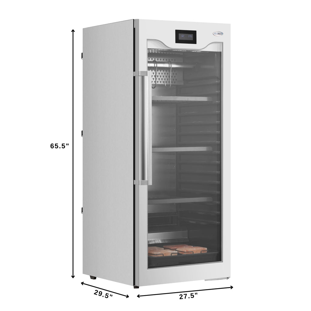 27.5 in. Commercial Dry Ager Refrigerator for Meat Featuring Hanging Rack with Hooks, Charcoal Filter, and Antimicrobial Lining, 17 Cu. Ft.