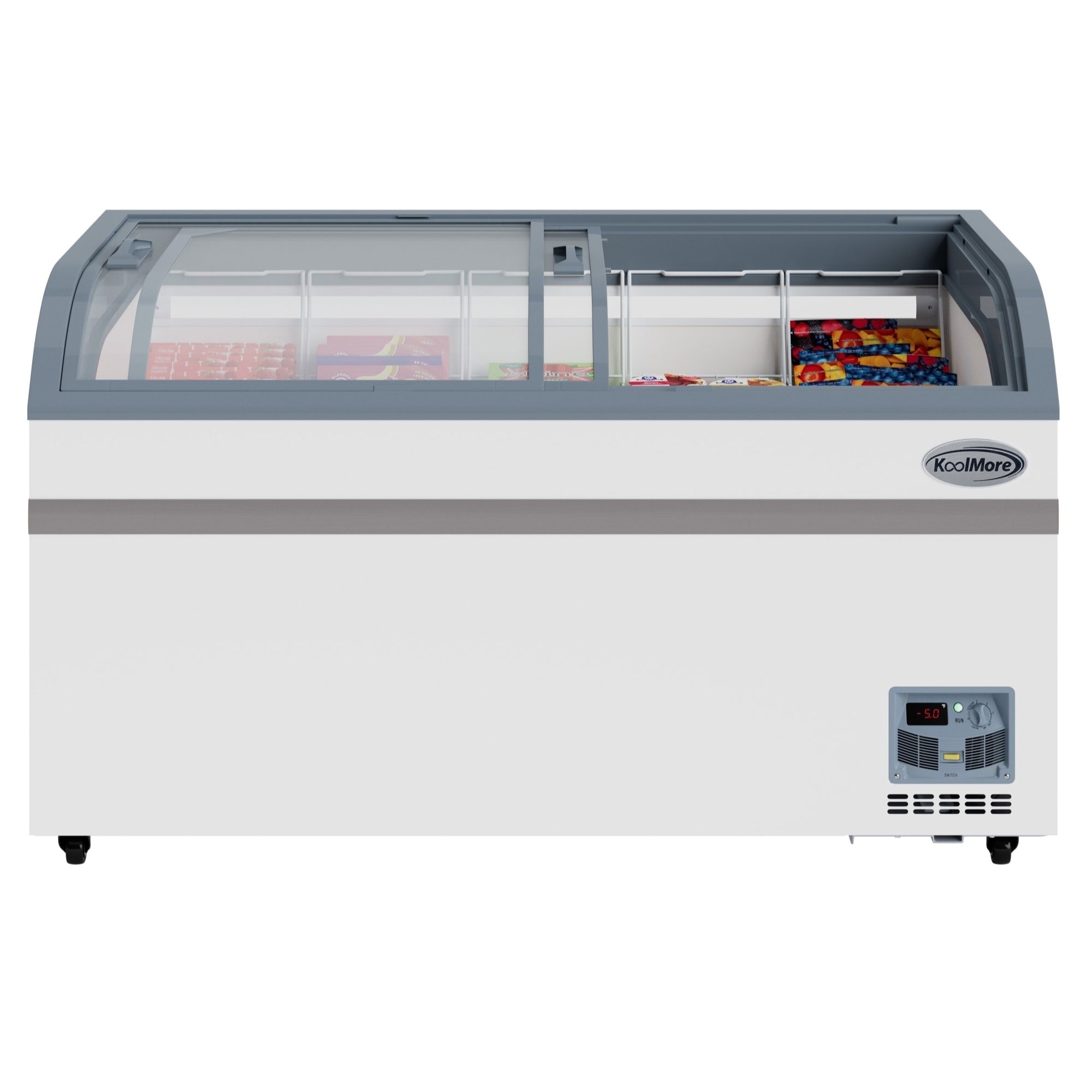 58 Inch Manual Defrost Island Chest Freezer in White, 14 cu. ft.