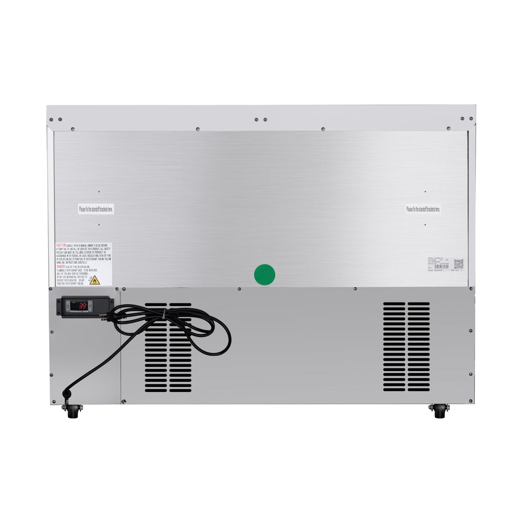 48 in. Commercial Refrigerated Prep Station Cold Table, Stainless-Steel Refrigerator with 9-Pan (Not Included) Capacity with Cover and Two Adjustable Shelves, ETL Listed