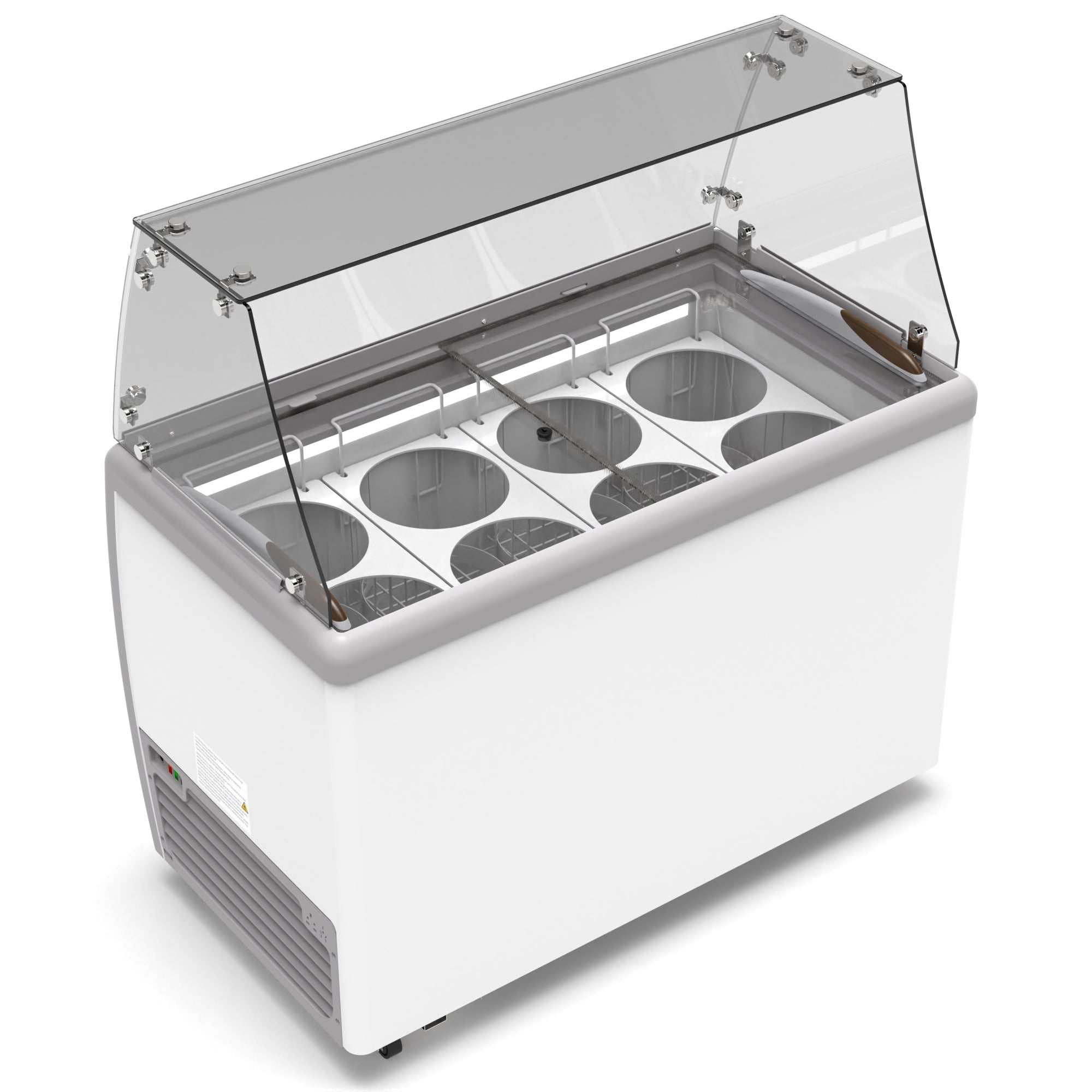 50 in. 8 Tub Ice Cream Dipping Cabinet Display Freezer with Sliding Glass Door and Sneeze Guard 13 cu. ft.