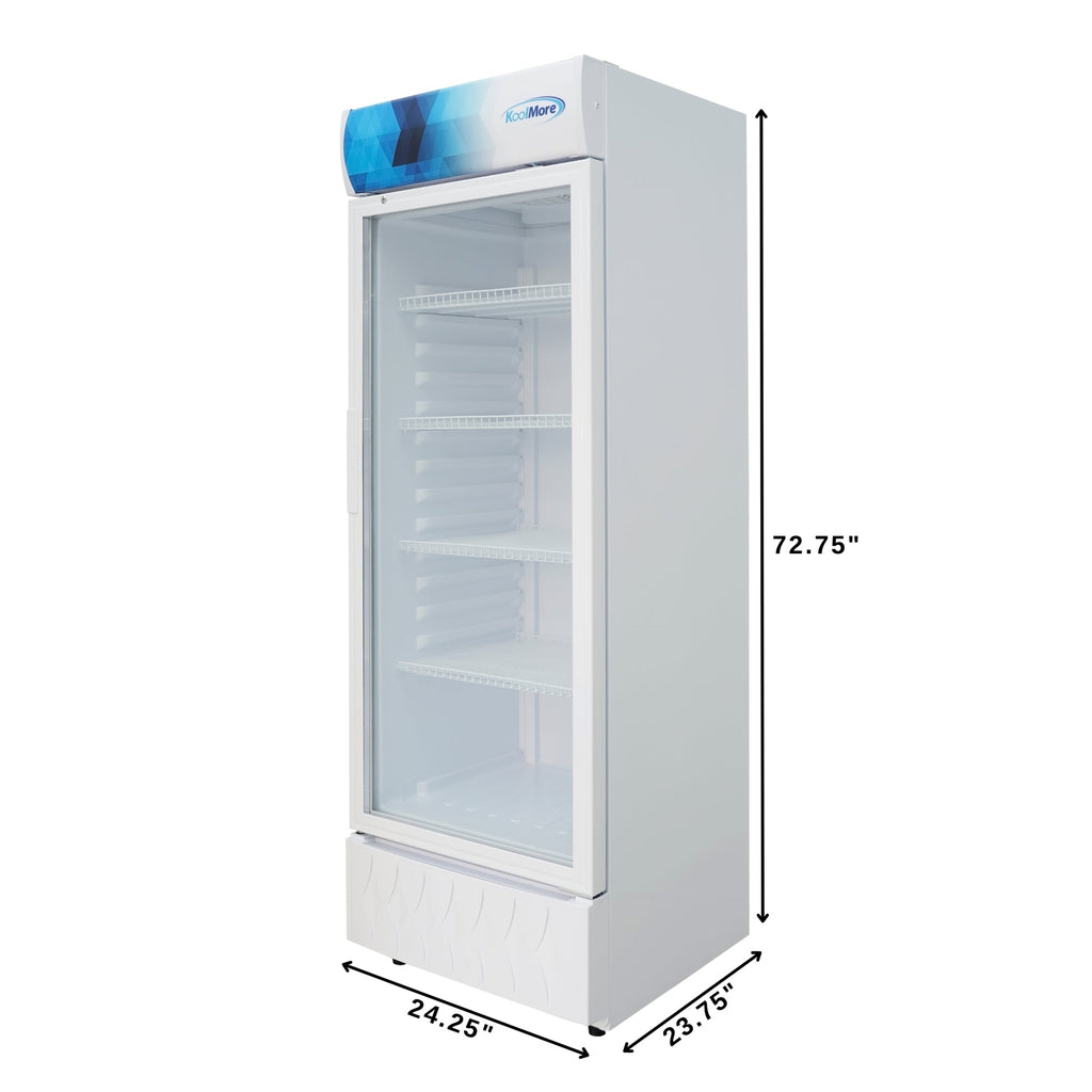24 in. One-Door Commercial Merchandiser Refrigerator in White,12 cu. ft.